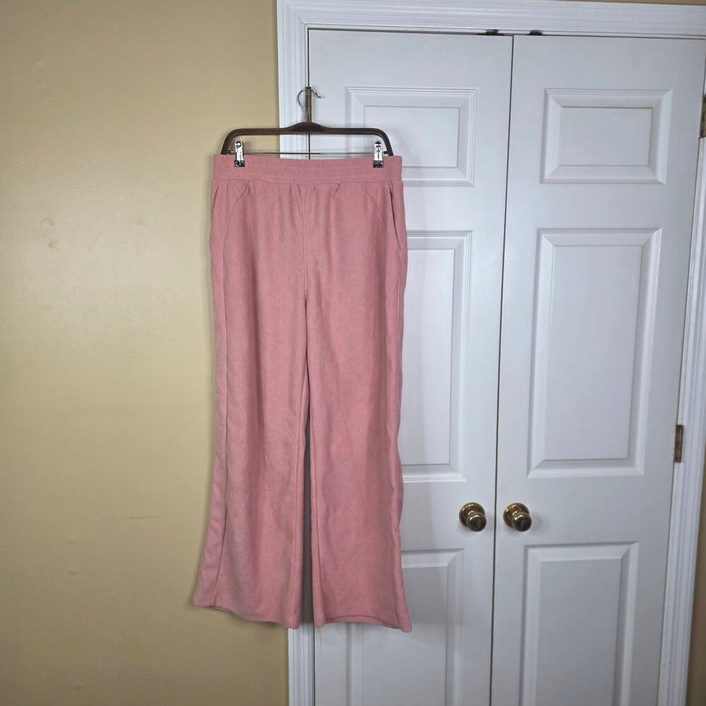 Halara High Waisted Pocket Straight Leg Mop Corduroy Casual Pants in Pink Size L